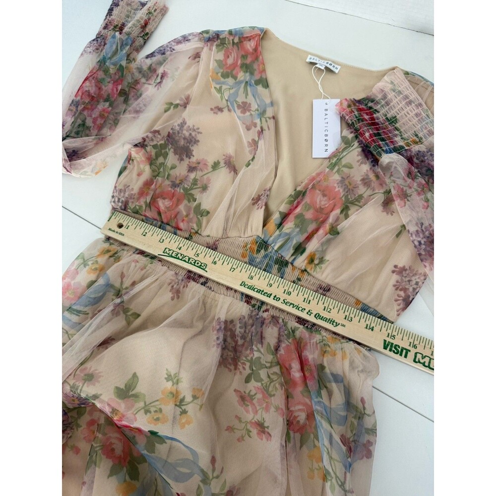 NWT Baltic Born Women's XL Romantic Floral Layla Tulle Maxi Dress Long Sleeve - Picture 12 of 16